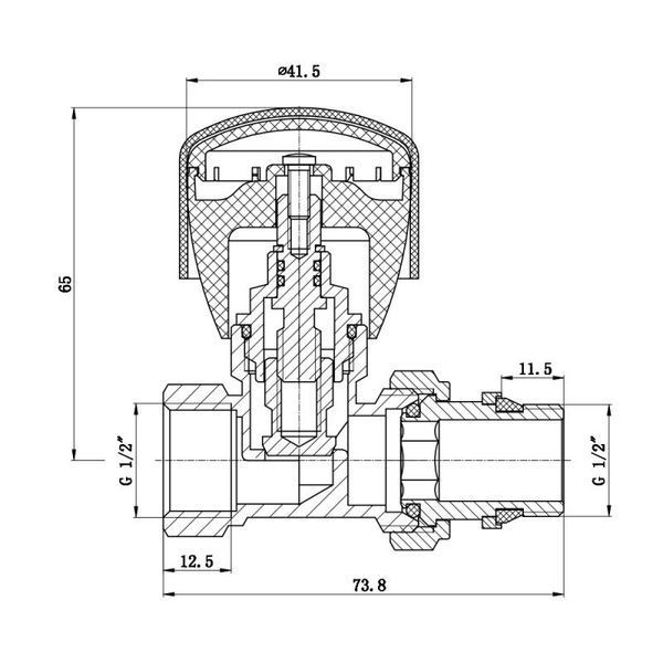 Кран радіаторний Thermo Alliance Standart Powerful 1/2" ВЗ з антипротіканням прямий SF230W15 SF230W15 SD00021135 фото