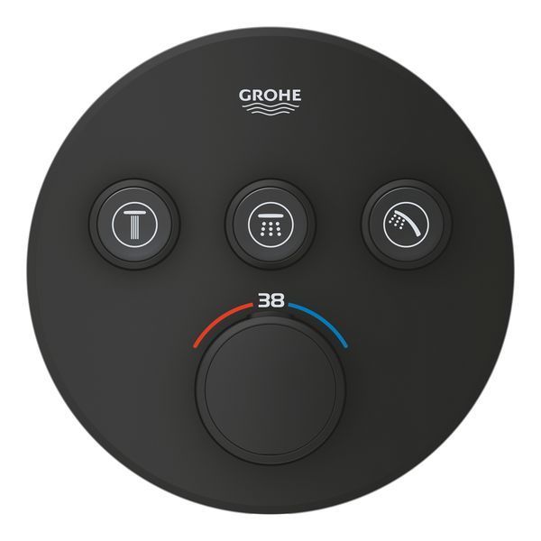 29508KF0 Grohtherm SmartControl Зовнішня частина термостату прихованого монтажу на 3 споживачі, чорний (1 сорт) 544512 фото