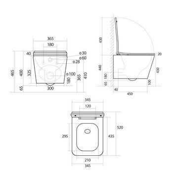 Унитаз подвесной Qtap Tern Ultra Quiet 520&times;345&times;325&nbsp;мм, Marble, с сиденьем Slim Duroplast / Soft-close / Quick Release QTTER26MR49002 SD00055126 фото