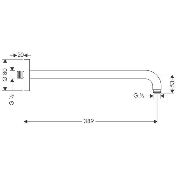 Hansgrohe Кронштейн для душу 389мм 24959 фото