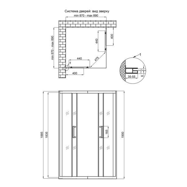 Душова кабіна Qtap Taurus CRM1099SC6 90х90 см, скло Clear 6 мм покриття CalcLess, без піддона SD00039701 фото