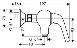 Axor Terrano &ndash; смеситель в душевую кабину (сатинокс) HANSGROHE 37600810 13185 фото