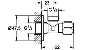 Grohe Угловой вентиль, универсальный, 1/2 (10штук) 48774 фото