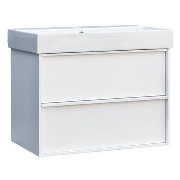 Тумба с раковиной Devit Quadra 083085WB, 85 см, белая матовая 550528 фото
