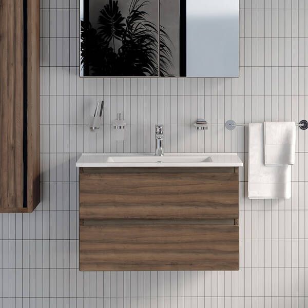 Тумба Creavit Alinda AD0080.10.VV 80 см с раковиной SU, Walnut (грецкий орех) 605588 фото