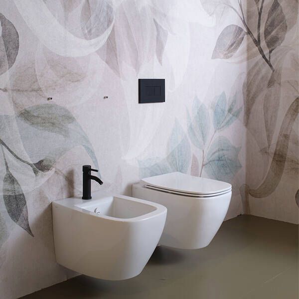 Унитаз подвесной Simas Juniper JU18/F85/JU004 безободковый с сиденьем Soft Close, турбосмыв Vertigo, белый матовый 581224 фото
