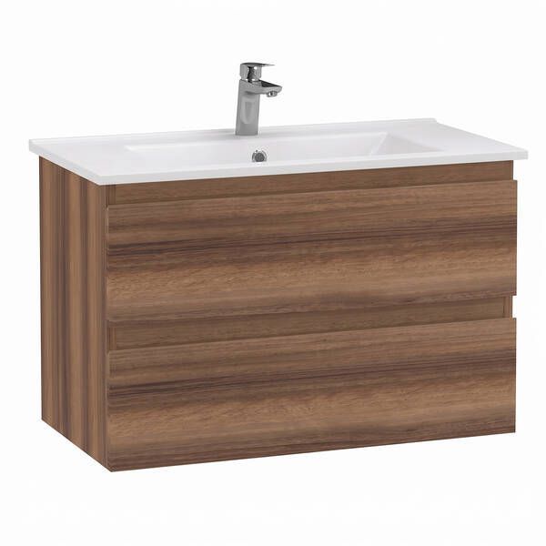 Тумба Creavit Alinda AD0080.10.VV 80 см с раковиной SU, Walnut (грецкий орех) 605588 фото