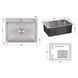 Мийка для кухні інтегрована Lidz Handmade H5845 (LDH5845BRU35384) Brushed Steel 3,0/1,0 мм SD00041488 фото 2