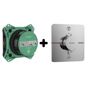 SHOWER SELECT COMFORT Q термостат для 2х споживачів, ПМ, хром+IBOX universal 2.0 прихована частина для зміш(в подарунок) 100326 фото