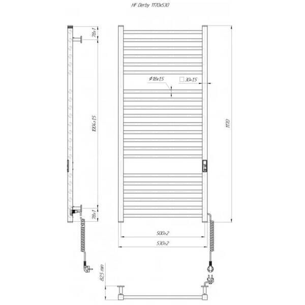 Рушникосушарка електрична Hygge Family Derby 6.1.0404.06.WM 1170х530 мм, білий матовий 566014 фото