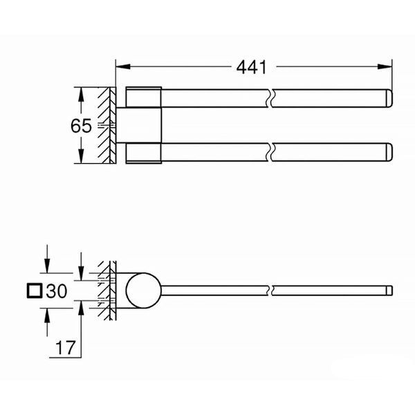 41219KF0 Selection Тримач д/рушників, чорний матовий (1 сорт) 544470 фото