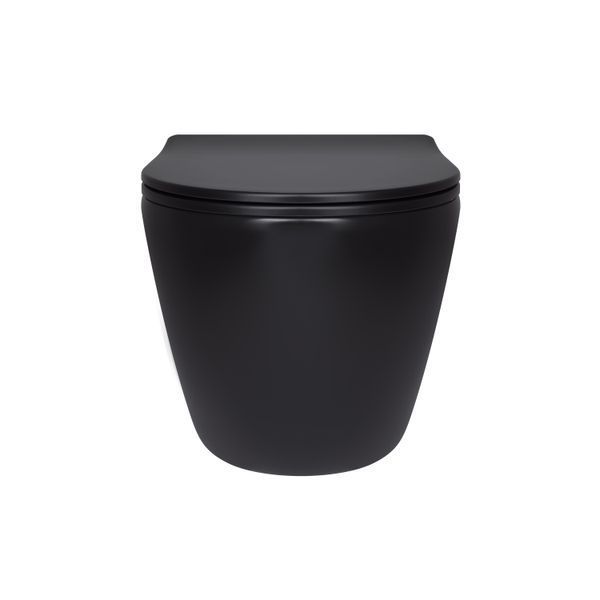 Унитаз подвесной Qtap Robin New Ultra Quiet с сиденьем с сиденьем Soft-Close MATT BLACK QT13332381АSMB SD00052574 фото