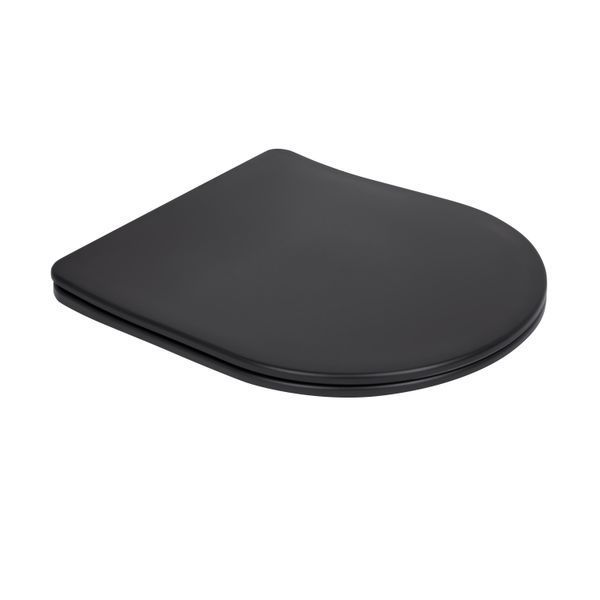 Унитаз подвесной Qtap Robin New Ultra Quiet с сиденьем с сиденьем Soft-Close MATT BLACK QT13332381АSMB SD00052574 фото