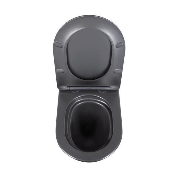 Унитаз подвесной Qtap Robin New Ultra Quiet с сиденьем с сиденьем Soft-Close MATT BLACK QT13332381АSMB SD00052574 фото