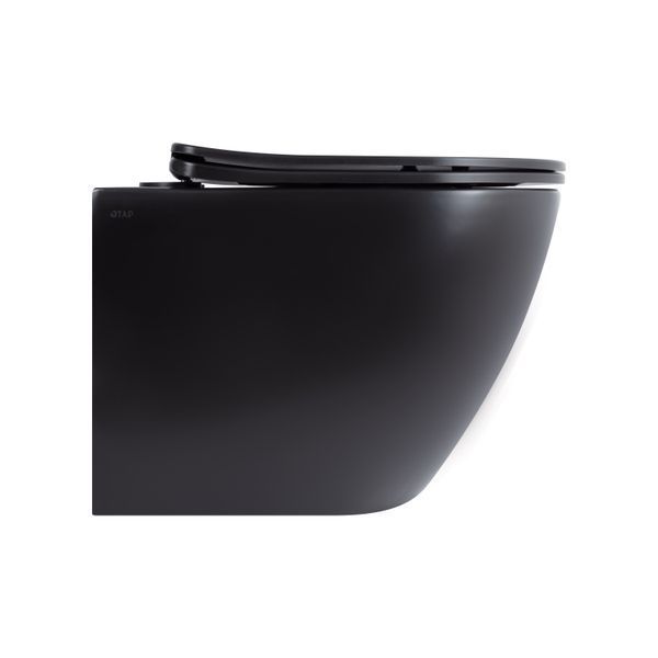 Унитаз подвесной Qtap Robin New Ultra Quiet с сиденьем с сиденьем Soft-Close MATT BLACK QT13332381АSMB SD00052574 фото