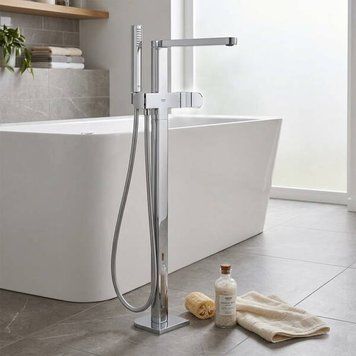 Змішувач для ванни Grohe Plus 23846004 підлоговий з душовим набором хром 598075 фото