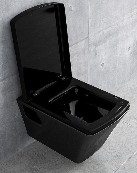 TEO black унитаз 53*35,5*40см подвесной в комплекте с сиденьем slow-closing 62058 фото