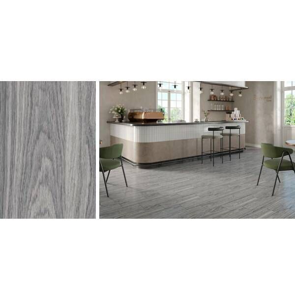 Керамограніт Cersanit Sunsetwood Grey 18,5x59,8 см 585065 фото