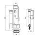 Qtap HY2 (Kalao) комплект арматури для бачка унітазу з подвійною круглою кнопкою змиву 4,8 см та клапаном нижньої подачі води, 3/6L CHR SD00052241 фото 2