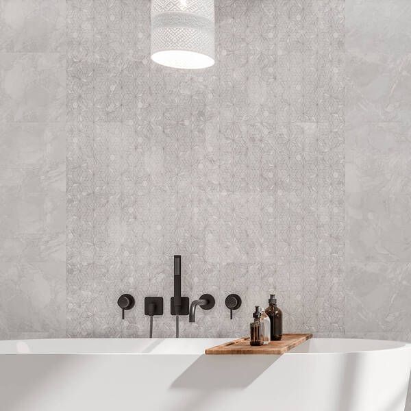 Плитка Golden Tile Gloria Flowers Сірий GL2151 30Х60 см 565619 фото