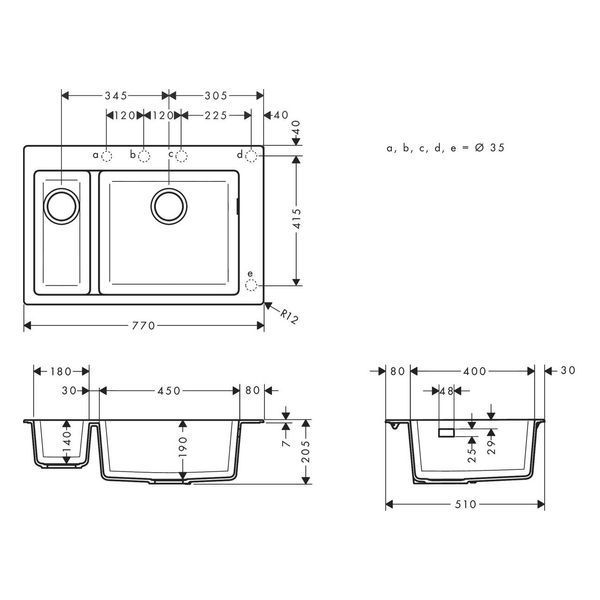 Кухонная мийка кам`яна HANSGROHE 43315170, чорний 84298 фото