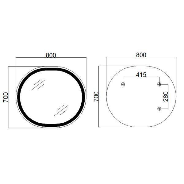 Дзеркало Qtap Gemini 800х700 з LED-підсвічуванням Touch, з антизапотіванням, з димером, рег. темп. кольору (3000-6500K) QT2578R8071W SD00052318 фото