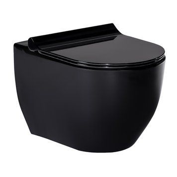 Black Amadeus унитаз подвесной черный, сиденье жесткое Slim slow-closing 63179 фото