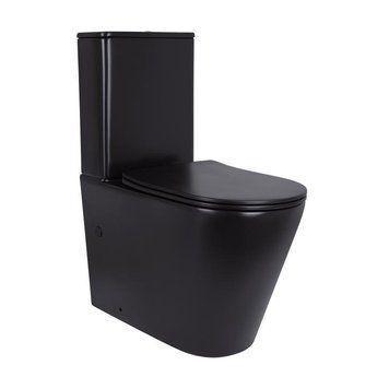 Унітаз підлоговий Qtap Scorpio Ultra Quiet безобідковий з сидінням Soft-close MATT BLACK QT14226088AMB SD00052562 фото