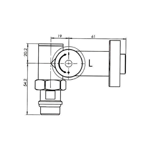 Комплект кранів SD Forte 1/2" НР для рушникосушарки кутовий SF395W15HE SD00046629 фото