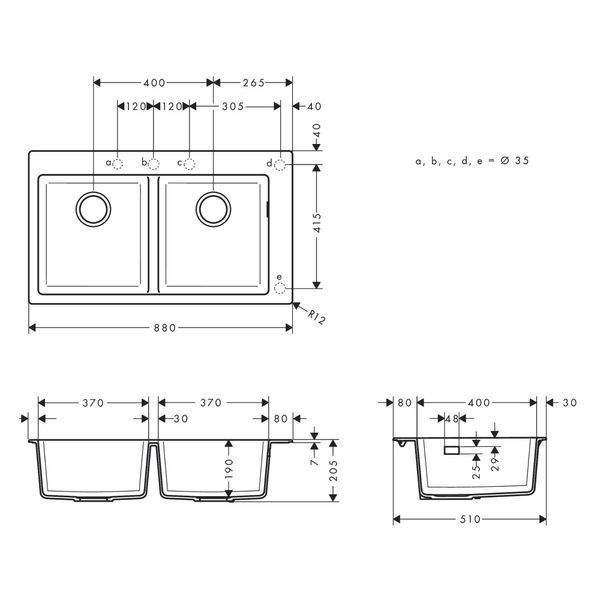 Кухонная мийка кам`яна HANSGROHE 43316170, чорний 84299 фото
