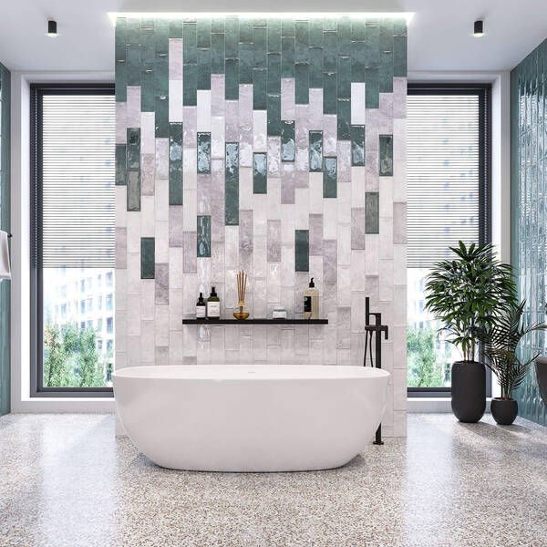 Плитка Golden Tile Como Зелений Рельєф CO4061 10Х30 см 508505 фото