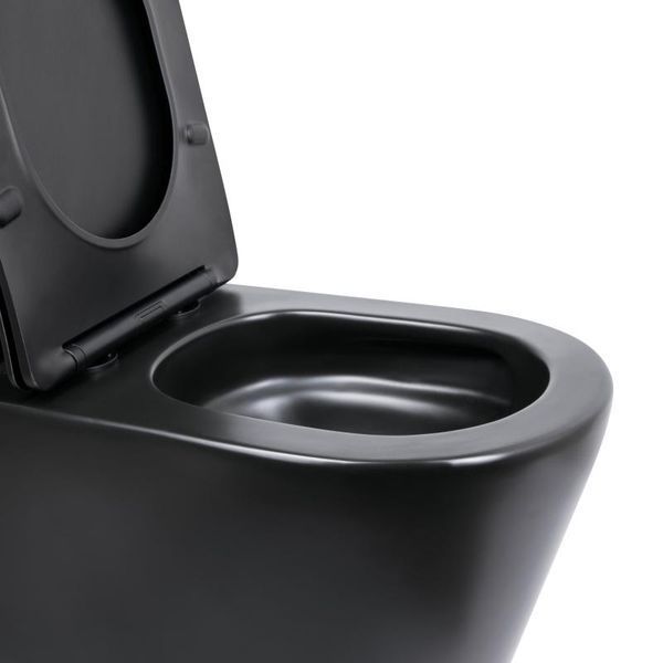 Унітаз підлоговий Qtap Scorpio Ultra Quiet безобідковий з сидінням Soft-close MATT BLACK QT14226088AMB SD00052562 фото