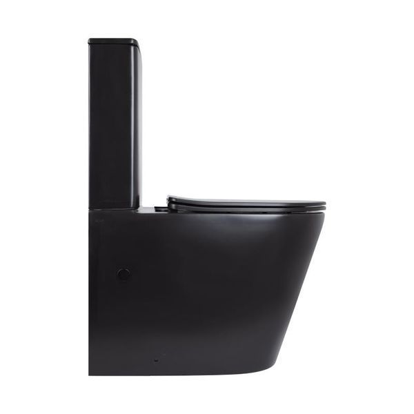 Унітаз підлоговий Qtap Scorpio Ultra Quiet безобідковий з сидінням Soft-close MATT BLACK QT14226088AMB SD00052562 фото