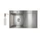 Мийка для кухні інтегрована Lidz Handmade H7849R крило праворуч (LDH7849BRUR45591) Brushed Steel 3,0/1,0 мм SD00051715 фото 1