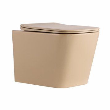 Унитаз подвесной Qtap Tern Ultra Quiet 520&times;345&times;325&nbsp;мм, Beige, с сиденьем Slim Duroplast / Soft-close / Quick Release QTTER26SB49001 SD00055125 фото
