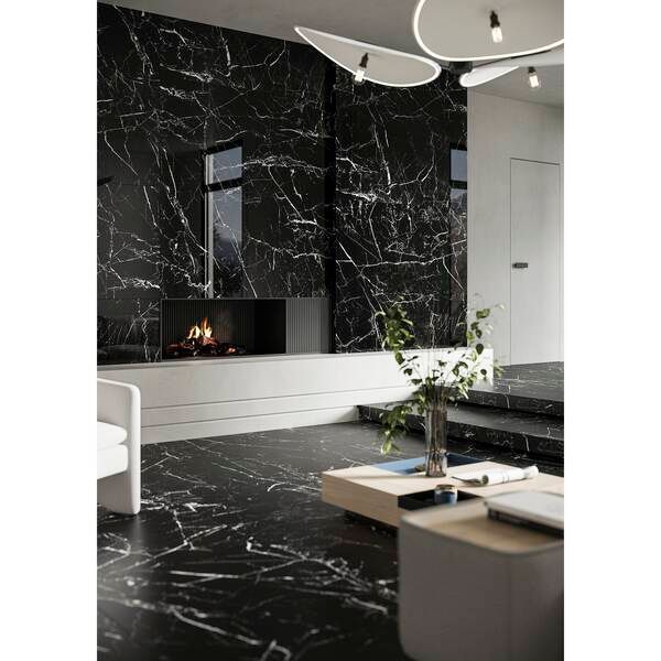 Керамогранит Cerrad Gres Marmo Marroc Black Rect 79,7x79,7 см 529965 фото