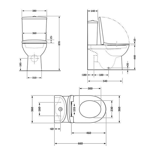 Унітаз підлоговий Qtap Robin Ultra Quiet безобідковий з сидінням Soft-close MATT BLACK QT13226083AMB SD00052566 фото