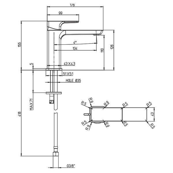 Змішувач для раковини Villeroy&Boch Subway 3.0 TVW112003000K5 чорний матовий 577891 фото