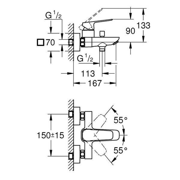 Змішувач для ванни Grohe Cubeo 1018130000 хром 574274 фото