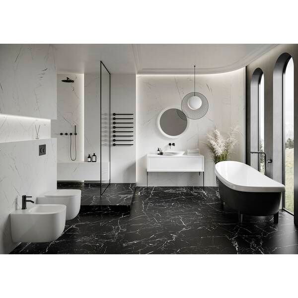 Керамогранит Cerrad Gres Marmo Marroc Black Rect 79,7x79,7 см 529965 фото