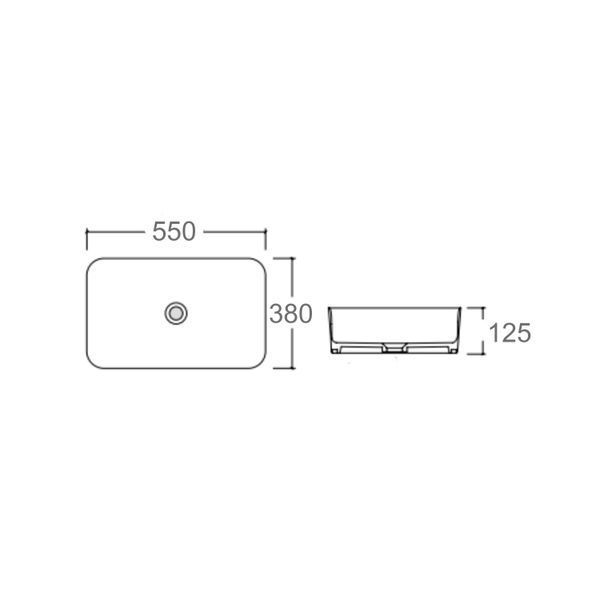 Раковина накладная Qtap Virgo N прямоугольная без донного клапана WHITE QT18116308W SD00052613 фото