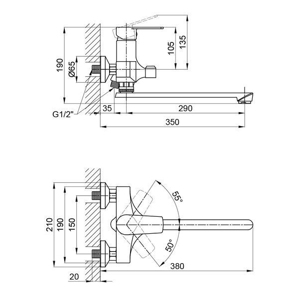 Змішувач для ванни Brinex 35W 005 SD00041413 фото