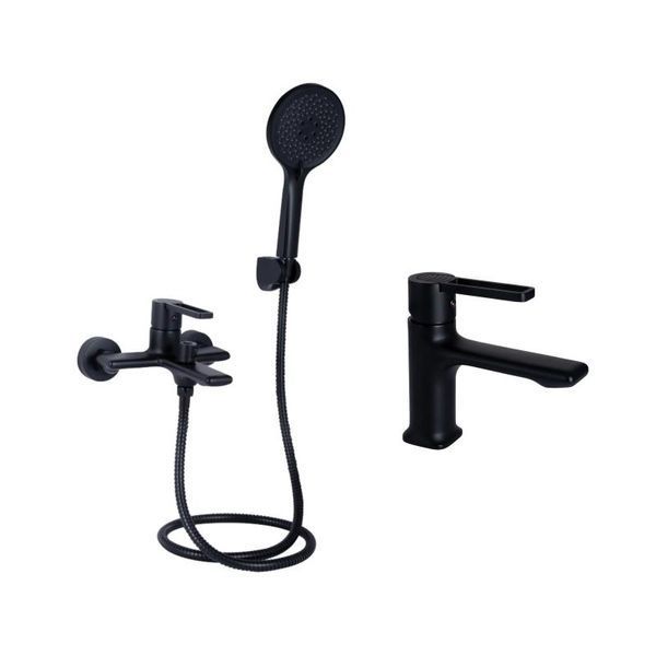 Комплект змішувачів Qtap Taurus: Змішувач для ванни QTTAU259BLM45662 + Змішувач для раковини QTTAU270BLM45660 SD00053787 фото