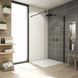 STR4PA61000607 WALK-IN EASY Душова фіксована перегородка 1000*2000, скло 6 мм, прозоре, профіль чорний мат (1 сорт) 581935 фото 2