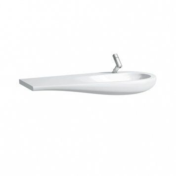 ALESSI ONE раковина 120см, з iнтегр. стiлешницею злiва, без отв. пiд змiшувач, без отв. переливу, з покриттям LCC 57448 фото