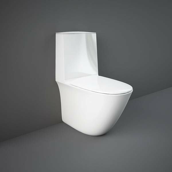Унитаз компакт RAK Ceramics Sensation SENWC1146AWHA безободковый с бачком SENWT1800AWHA и сиденьем SENSC3901WH Soft Close 560323 фото