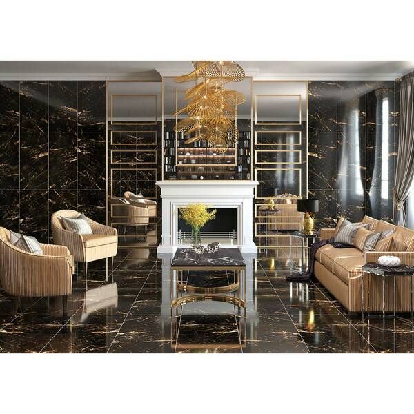 Керамогранит Megagres Golden Black 60x120 см 433289 фото