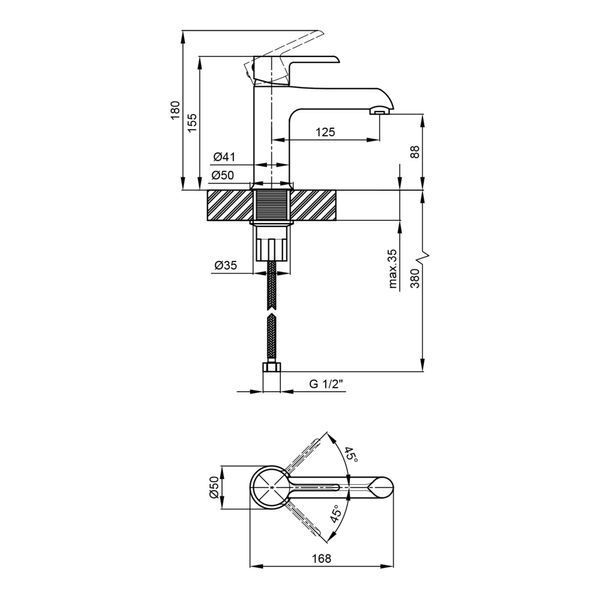 Змішувач для раковини Qtap Grand QTGRAWCR001F Chrome/White SD00039610 фото