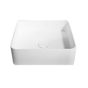 Умивальник 40*40*12,5см накладний кам`яний Solid surface 59589 фото