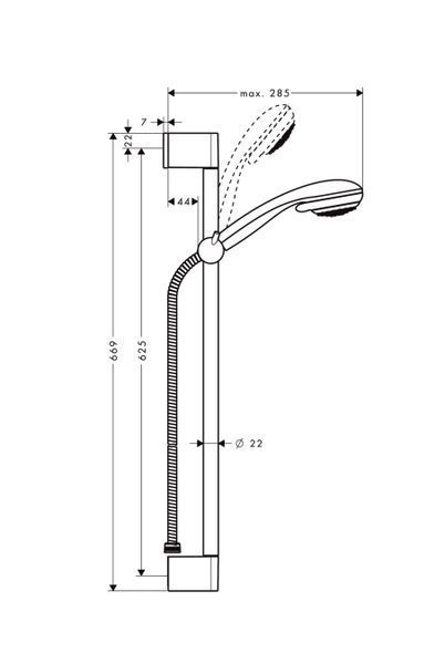 Crometta 85 Vario / Unica 0.65 HANSGROHE душова штанга 27763000 12978 фото